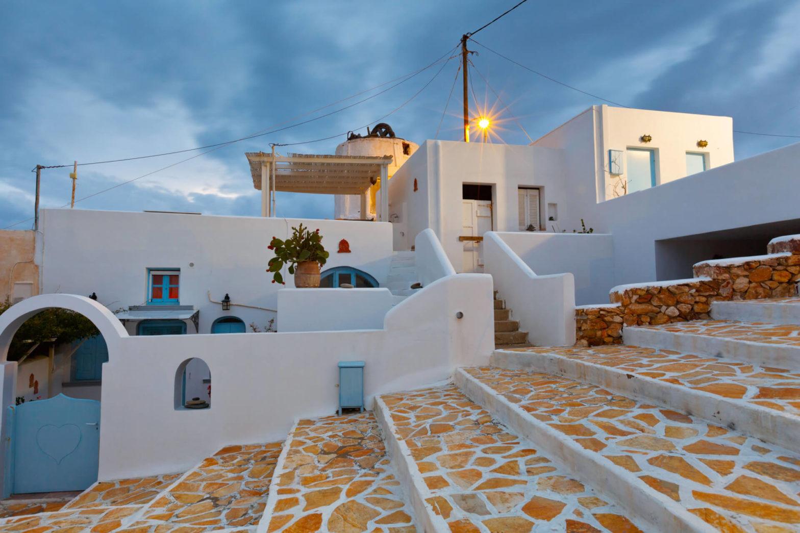 Traditional white-washed houses in Anafi