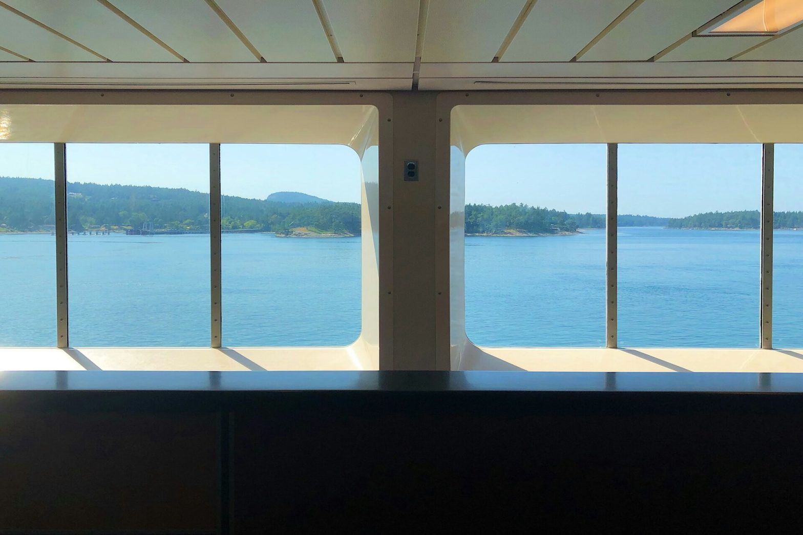 White framed glass window photo