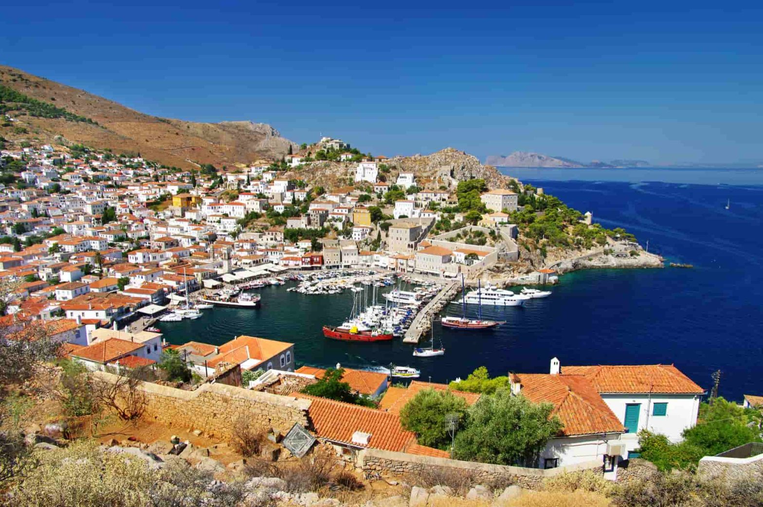 Hydra, un'isola della Grecia, parte delle isole Saroniche
