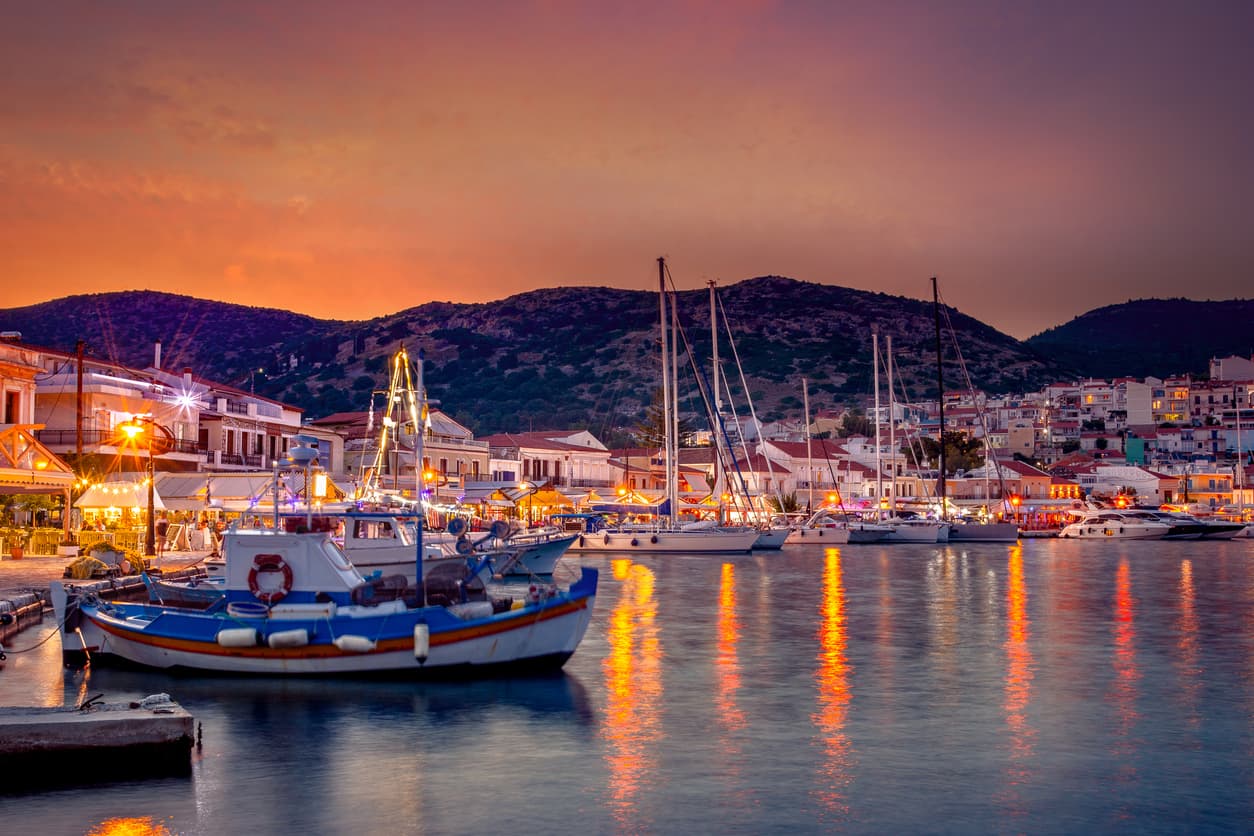 Pythagorio town on Samos island, Greece