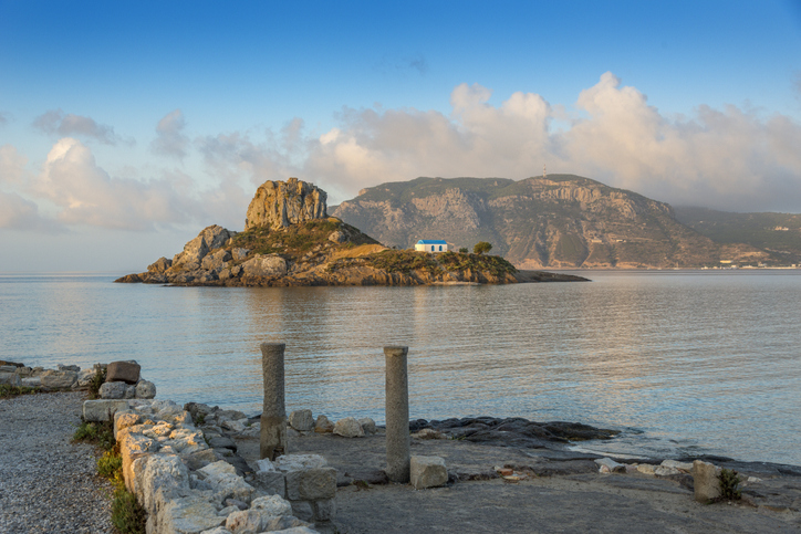 Daytime view of the small island of Kastri, near the island of Kos