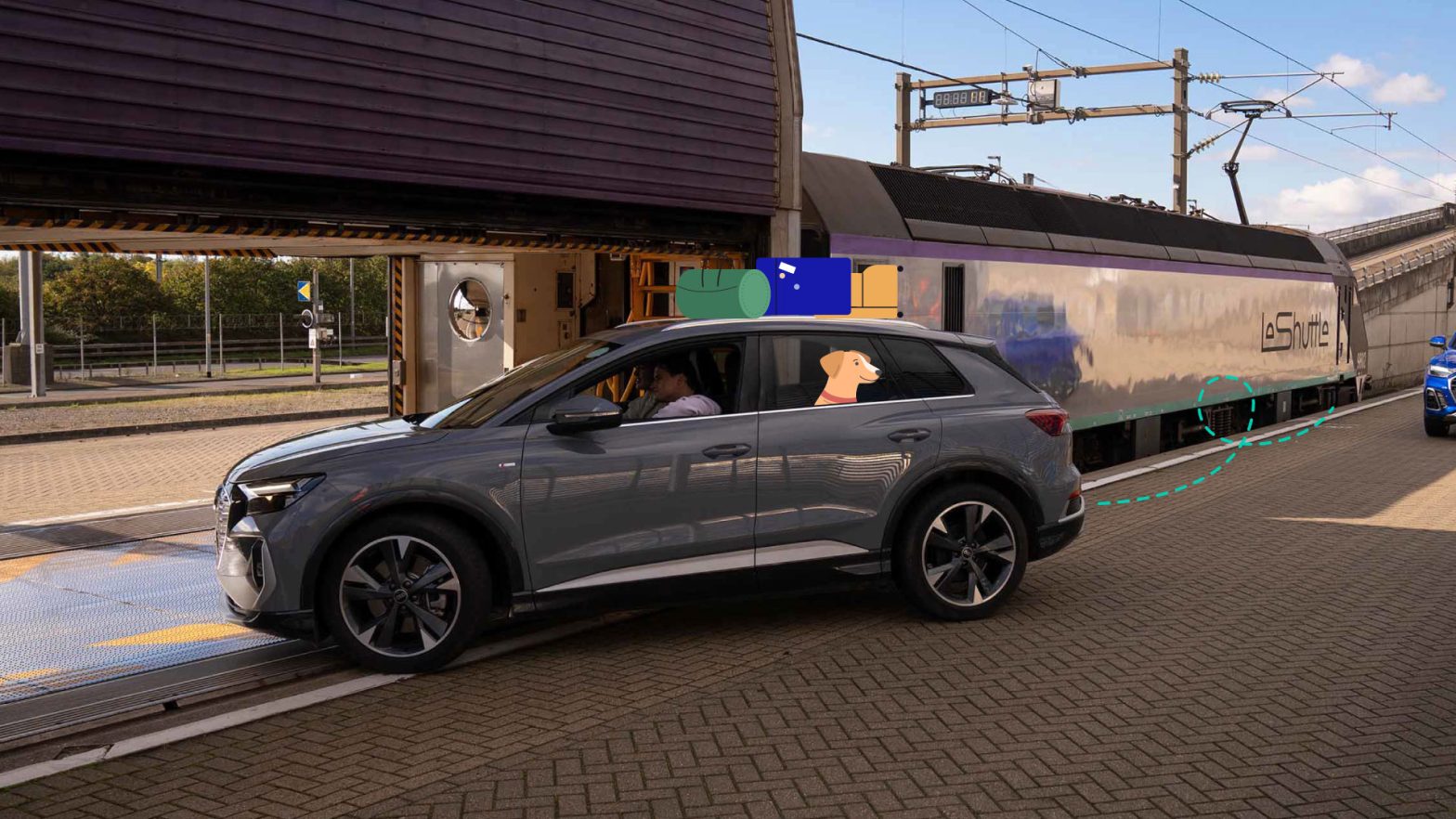 A car outside the Folkestone terminal.